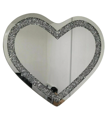 Heart Shaped Diamond Crush Wall Mirror Size: 81CM x 71CM – ANA